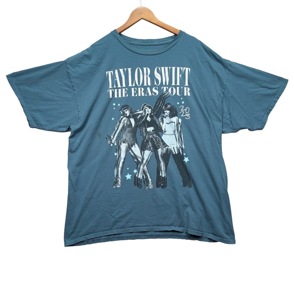 Taylor Swift T Shirt Era Tour Official 2023 2 Sided Merch Blue Singer Tee 2XL
